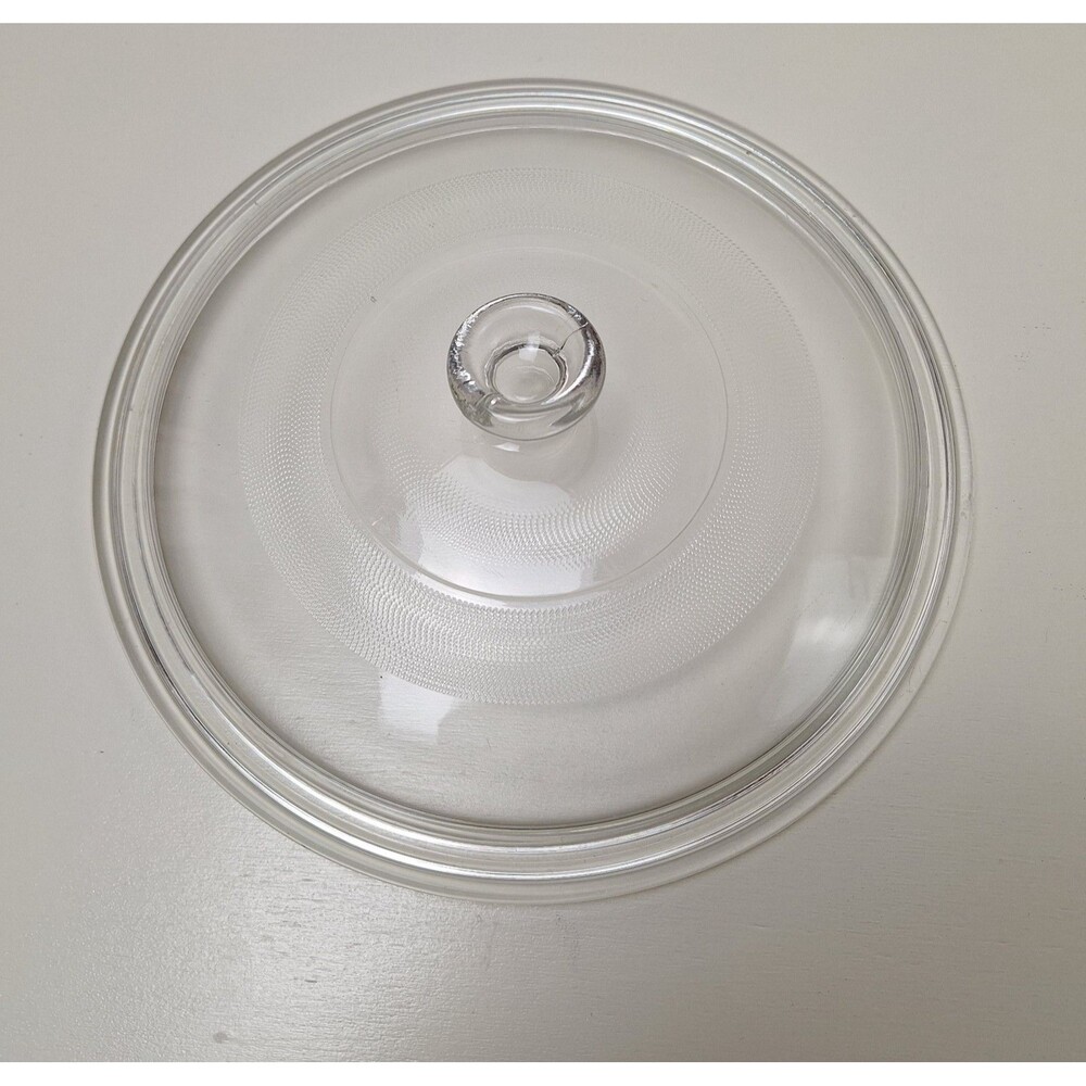 Approximate 9.25" Heavy Glass Lid For Casserole, Pot, Pan-Marked Mexico 18-VGC